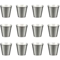 TOYANDONA - 12 vasos de chupito de acero inoxidable para whisky y tequila (45ml)- acero inoxidable- plata- 30 ml